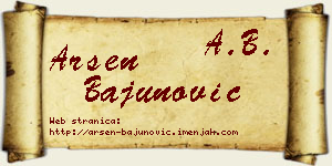 Arsen Bajunović vizit kartica